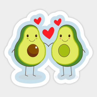 Valentine Avocado Sticker